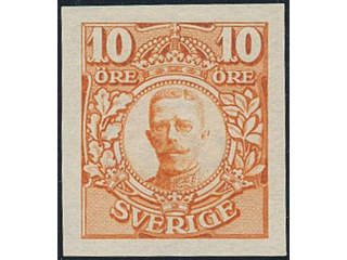 Sweden. Facit 76P (★), Proof, 10 öre orange on white paper with INVERTED wm crown. …