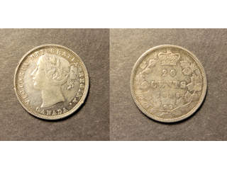 Canada Queen Victoria (1858-1901) 20 cents 1858, VF något rengjord