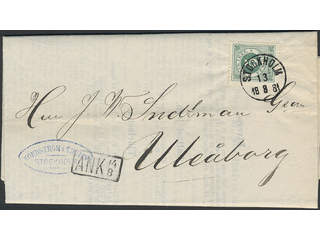 Sweden. Facit 30 cover , 5 öre on printed matter sent from STOCKHOLM 13.8.1881 to …