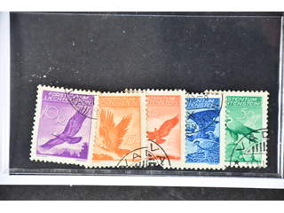Liechtenstein. Michel 143–47y used, 1936 Birds SET ribbed gum (5). EUR 320