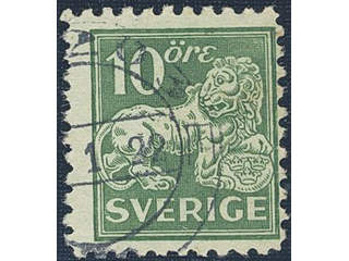 Sweden. Facit 144Ccbz used , 10 öre green type I perf 9¾ on four sides, wmk KPV. SEK 1500