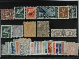 Italy. ★ 1875-1946. Back-of-the-book, All different, e.g. Officials Mi 7, Mil 18-20, GNR …