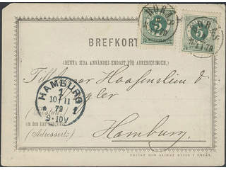 Sweden. Facit 30 on cover, 2×5 öre on early postcard (one round corner) sent from BORÅS …