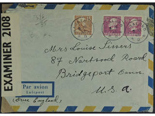 Sweden. Facit 350, 275 cover , 15+2x120 öre on censored air mail cover sent from …