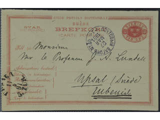 Sweden. Postal stationery, double postcard Facit bKd3 , Response card 10 öre sent from …
