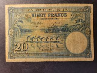 Belgian Congo 20 francs 10.4.46, F