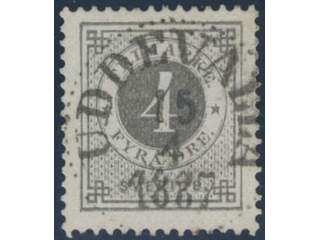 Sweden, Sverige, Sverige, Sverige. Facit 42a used, 4 öre deep grey. Superb cancellation …