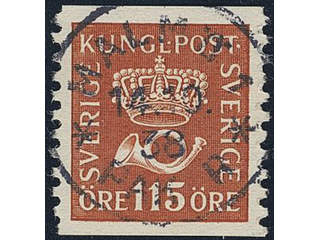 Sweden. Facit 170 used, 115 öre red-brown. EXCELLENT cancellation MALMÖ 1 PAK R 14.10.38.