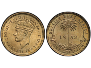 Brittiska Västafrika George VI (1936-1952) 1 shilling 1952 H, UNC, PCGS MS64