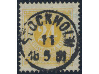 Sweden, Sverige, Sverige, Sverige. Facit 34 used, 24 öre yellow. EXCELLENt cancellation …