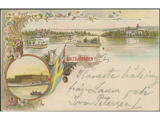 Sweden. Postcard Facit 52 , Gruss Aus. Saltsjöbaden, used card sent from SALTSJÖBADEN …