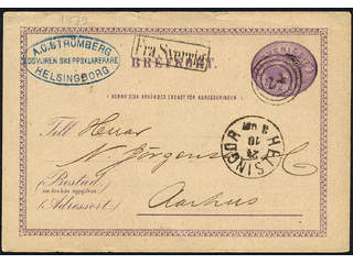 Sweden. Facit bKe2. Cancellations, DENMARK. Danish numeral cancellation 24 (Helsingør) …
