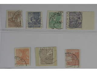 Germany, Soviet zone. Michel 29–36y used, 1946 Various designs 3–12 pf on thick grey …