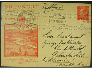 Sweden. Postal stationery, single postcard Facit bKe33o , Postcard 15 öre sent from …