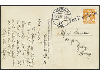 Denmark. Facit 110 cover , 10 øre on postcard sent to Sweden, cancelled FRA BORNHOLM and …