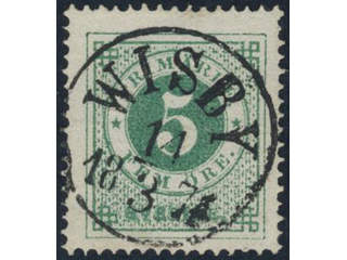 Sweden. Facit 19c used, 5 öre emerald green. Superb cancellation WISBY 11.3.1874. Signed …