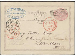 Sweden. Postal stationery, Single postcard, Facit bKe3D, Postcard 10 öre with text D, …