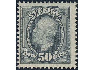 Sweden. Facit 59vm1 ★★, 1898 Oscar II 50 öre grey, inverted wmk. Very fresh. SEK 3000