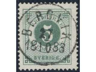 Sweden, Sverige, Sverige, Sverige. Facit 30g used, 5 öre dull green on white paper. …