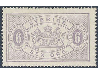 Sweden. Official Facit Tj4g ★, 6 öre deep lilac, perf 14, yellowish paper. Very fine and …