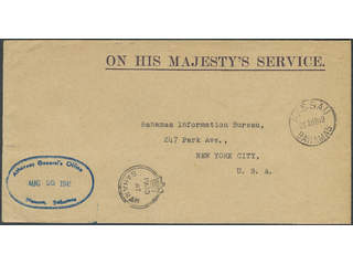 Bahamas. Cover, OHMS envelope with Attorney Generals Office cachet to USA, showing fine …