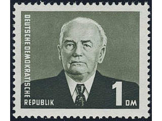 Germany, GDR (DDR). Michel 342bb III ★★, 1950 President Pieck 1 DM dark brown-red type …