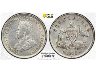 Australien George V (1910-1936) 3 pence 1918, PCGS AU58