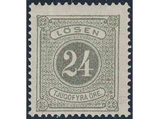 Sweden. Postage due Facit L7c ★★, 24 öre olive-grey, perf 14. Opinion (shade) by O.P. …