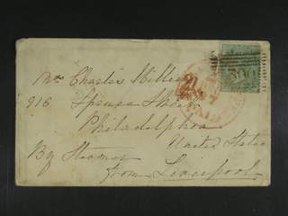 Britain. Michel 15b cover , 1856 Queen Victoria, no corner letters 1 s. green, wmk …