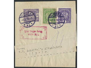 Austria. Michel 185, 186 cover , 2×3+5 h on newspaper banner sent from WIEN 7.IX.18 to …