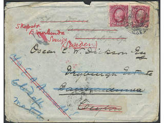 Sweden. Facit 54 on cover, 2×10 öre on nice cover sent from STOCKHOLM 22.10.02 to …