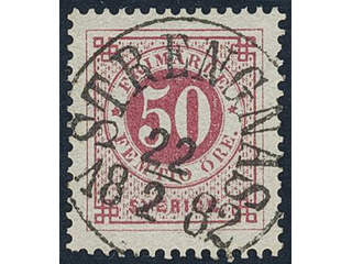Sweden, Sverige, Sverige, Sverige. Facit 36c used, 50 öre violetish carmine. Superb …