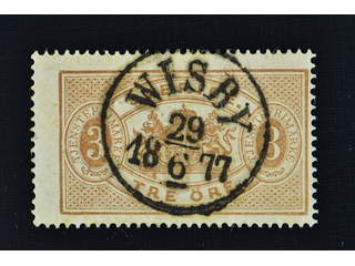 Sweden. Official Facit Tj1c used , 3 öre grey-brown, perf 14. Beatiful cancellation …