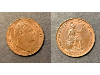 Storbritannien William IV (1830-1837) 1 farthing 1837, UNC