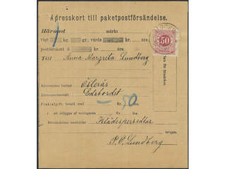Sweden. Facit 48d on cover, 50 öre dull carmine on yellowish paper as single franking on …