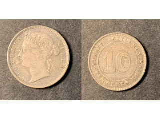 Straits Settlements Queen Victoria (1837-1901) 10 cents 1893, XF