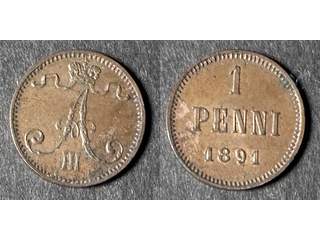 Finland Alexander III (1883-1894) 1 penni 1891, 01