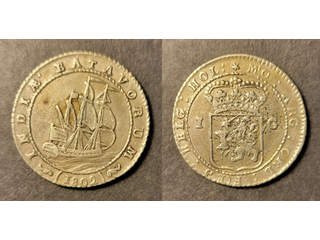 Nederländska Kolonier Netherlands East Indies 1 gulden 1802, VF