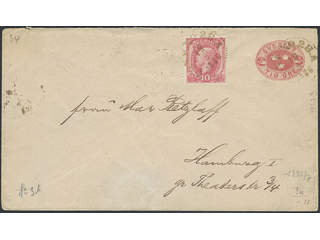 Sweden. Postal stationery, stamped envelope Facit Fk3, 45 , Stamped envelope 10 öre …