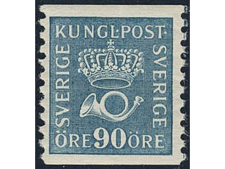 Sweden. Facit 167bA3 ★★, 90 öre greenish blue vertical perf 9¾ on white paper (A3). Good …