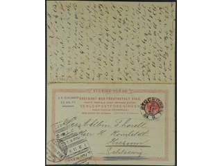 Sweden. Postal stationery, double postcard Facit bKd13 , Reply card 10+10 öre with …