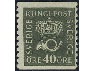 Sweden. Facit 159Bz ★, 40 öre olive-green, type II with watermark KPV. Watermark in the …