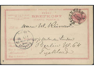 Sweden. Postal stationery, double postcard Facit bKd3 , Reply card 10+10 öre with unused …