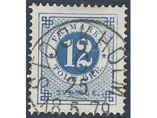 Sweden. Facit 32b used , 12 öre deep blue. Superb cancellation STOCKHOLM C 25.5.1879.