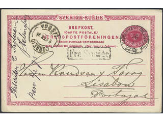 Sweden. Facit bKe13. DENMARK. Danish cancellations KJØBENHAVN-HELSINGØR 22.TOG 30.1 and …