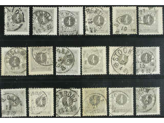 Sweden. Facit 29 used , 4 öre grey, eighteen used copies. Shades, varieties, …