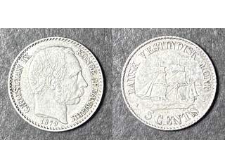 Danska Västindien Christian IX (1863-1906) 5 cents 1879, AU