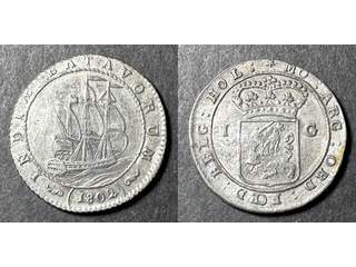 Nederländska Ostindien 1 gulden 1802, VF-EF