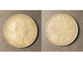 Germany - Baden Karl Leopold Friedrich (1830-1852) 1 gulden 1843, AU