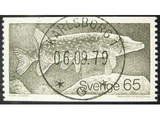 Sweden. Facit 1093 used , 1979 Animals 65 öre olive-grey. EXCELLENT cancellation …